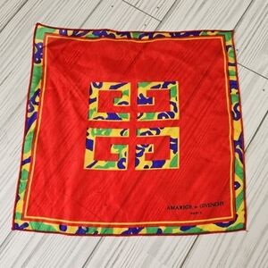 Givenchy Amarige Silk Scarf Made in France in Red and Yellow